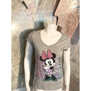 Disney Minnie Mouse Womens V-neck Shirt Blouse Top A19 Size Medium